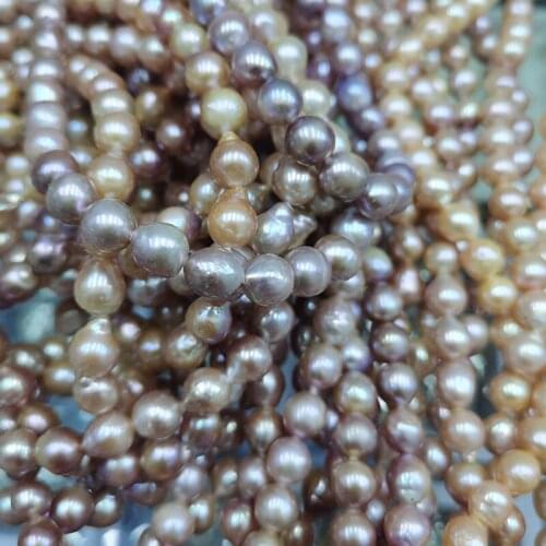 Baroque Pearls Necklace 8mm Irregular Shape Beads Freshwater Pearl DIY Strand For Fine Jewelry Making Accessories