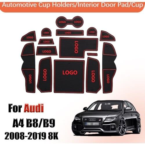 Door groove mat non slip door slot cup mat for Audi A4 B8 2008-2015 8K A4 B9 2016-2019 8W SLine S-LINE S4 RS4 accessories rubber