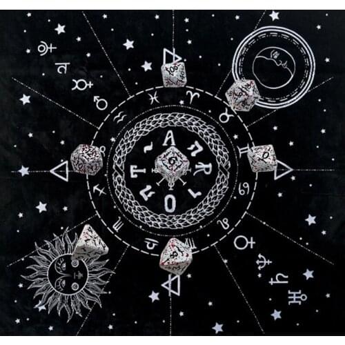 Divination Altar Cloth 12 Constellations Board Game Fortune Astrology Oracle Velvet Card Pad Tarot Card Tablecloth