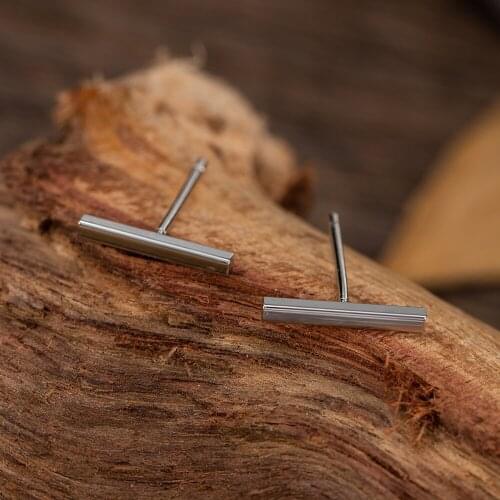 T Earring Priecing Punk Style Simple T Bar Earrings Stud Earrings Punk Ear Jewelry Rock Gothic Unisex Ear Stud Fine Jewelry