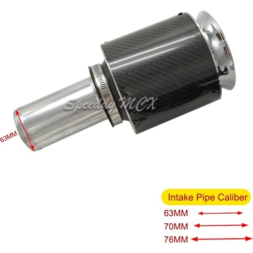 Universal Carbon Fiber Air Filter Car High Flow Air Intake Kit Car Induction-Filter Kit Cold Air Intake Pipe For 63mm 70mm 76mm