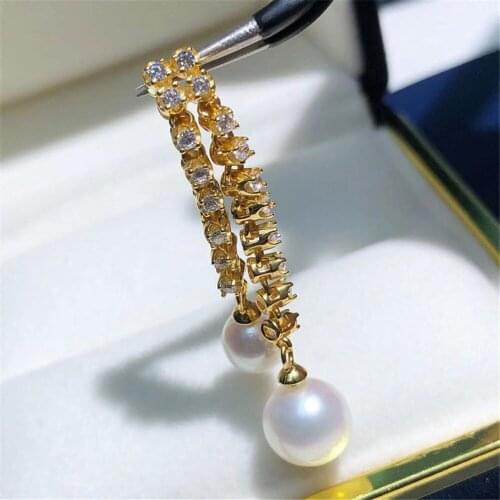 S925 Sterling Silver Screw Eye Pin Bail Top Drilled Beads End Cap For DIY Pearl Charm Pendant Connectors Jewelry Making