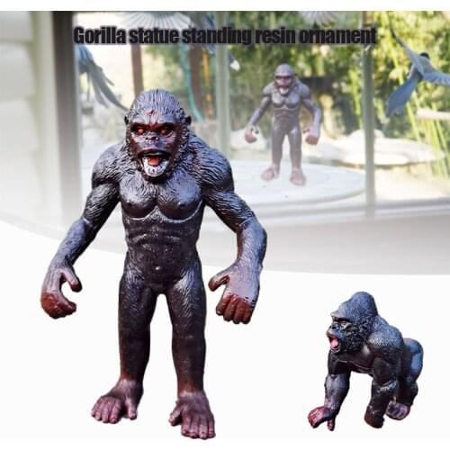 Wildlifes Animal Gorilla Statue Resin Collectible Handicraft Forest Animal Figurines Garden Decoration Garden Decoration