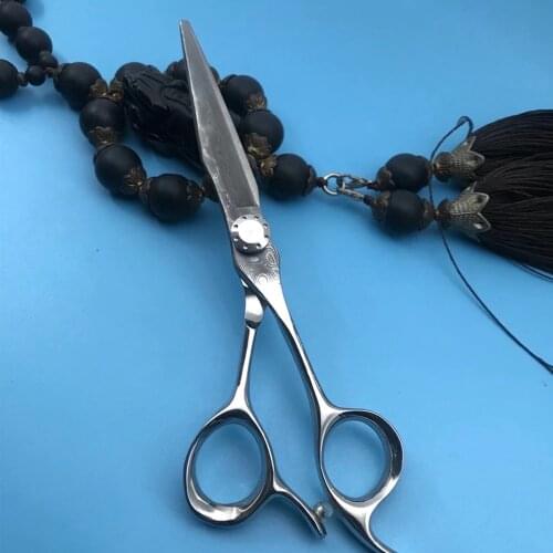 Japan Imported Damascus Knife Aviation Material Professional Hairdressing Barber Scissors Salon Hair Cutting Tools Flat Cut
