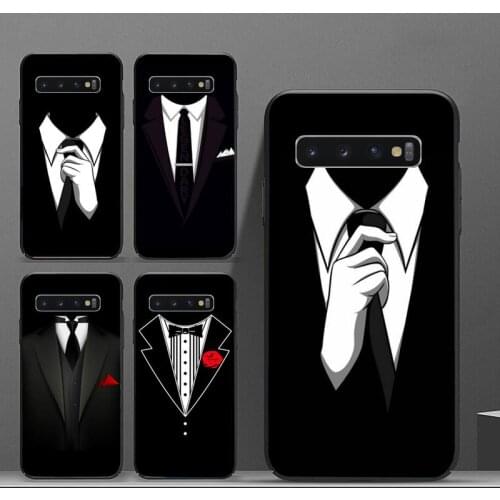 Suit shirt man cool black phone case for Samsung A50 A51 A71 A20E A20S S10 S20 S21 S30 Plus ultra 5G M11 cover funda shell
