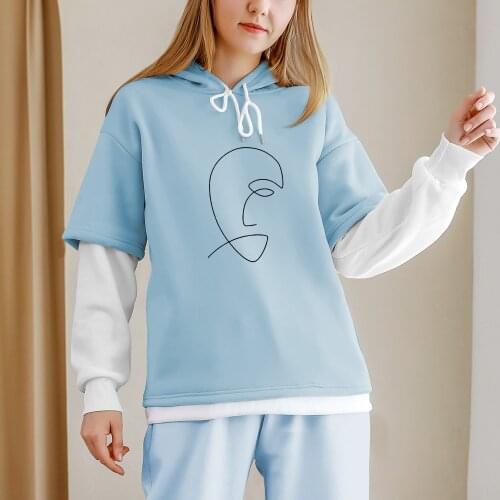 Women Pullovers for Patchwork Hiphop Sweatshirt Hoodies Warm Long Sleeve Color Block Hoodie Fashion Jumper Men Harajuku Clothes