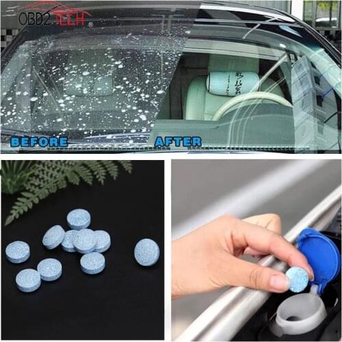 10/20/50PCS (1PCS=4L Water) Car Windshield Solid Wiper Fine Wiper Windshield Glass Cleaner Effervescent Tablets Car Accessories