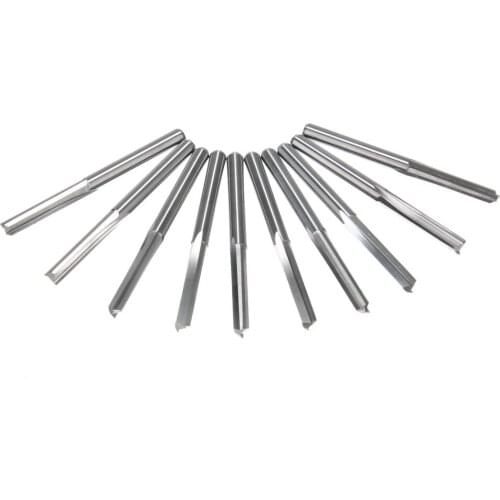 10pcs 4MM Double-edged Straight Groove Tungsten Steel Milling Cutter 4*17/ 6*22 Manual Milling Machine/CNC Milling Machine