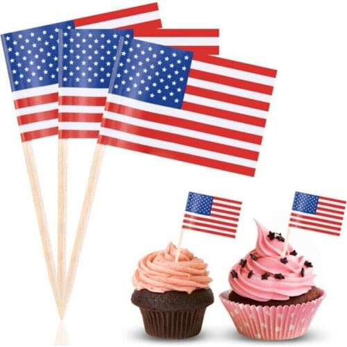 100pcs National Flag Picks Flags Food Toothpicks Cupcake Cocktail Fruit Sticks Party Christmas Decoration