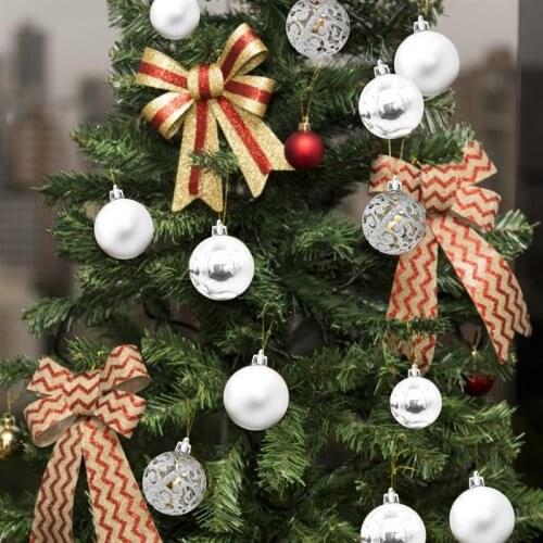 12PCS Christmas Ball Hollow Matte Shiny Ball Ornament Christmas Tree Ornament Festival Supplies