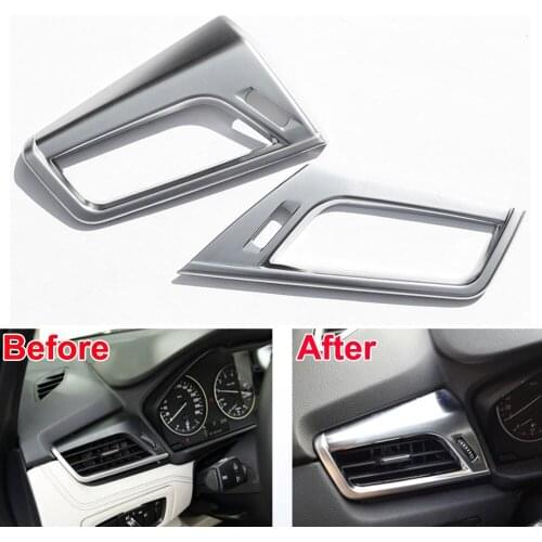 2pcs ABS Car Dash Air Vent Outlet Trim Cover Frame Decoration For bmw 2 Series F45 Active Tourer 2015-2016 Car Styling