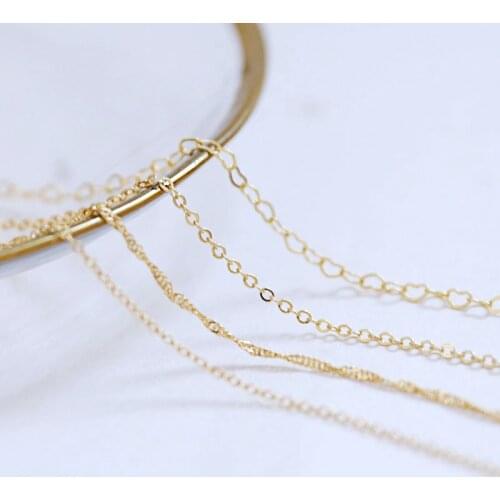 2pcs Copper plating Necklace Bracelets For Women Men Chain Accessories Simple Fashion DIY Handmade Jewelry Materials