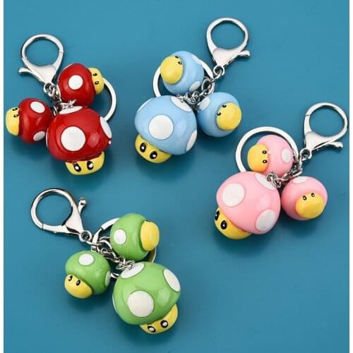 2020 Cute Game Cartoon Keychain 3 Mushroom Question Keyring Key Chain Party Chaveiro Jewelry 2020