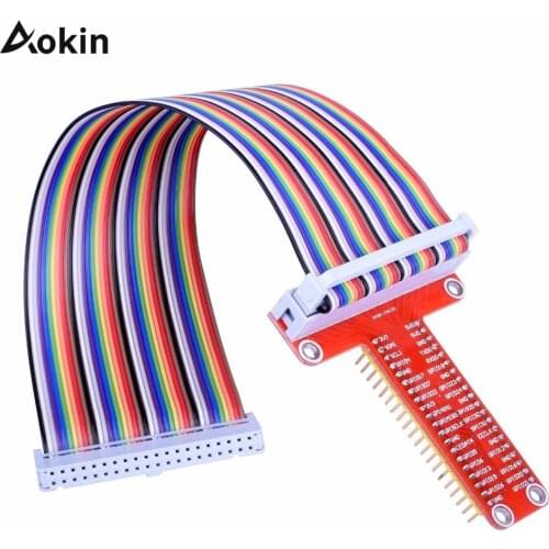 40 Pin RPi GPIO Breakout Expansion Board + 40pin Flat Ribbon Cable For Raspberry Pi 3 2 Model B & B