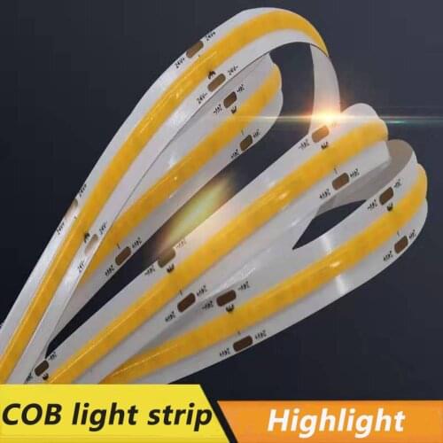 5m/lot Highlight COB LED Strip 300 LEDs High Density COB Flexible LED Lights DC12V 10mm Thick White Warm Red Green Blue LED Tape