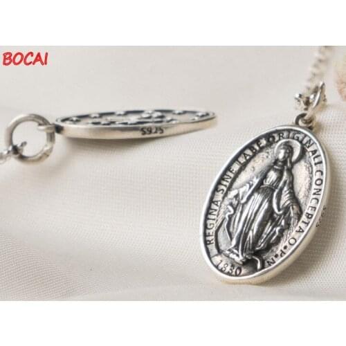 925silver Catholic Virgin Thai Silver Necklace Clavicle