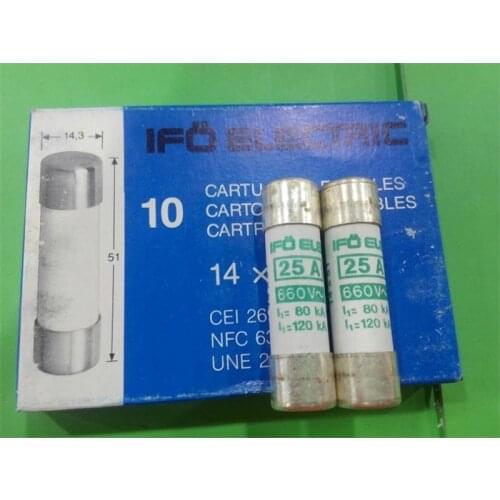 Free shipping 5pcs Import fuse fuse ceramic 14X51MM GOULD genuine 25A 500V 120KA