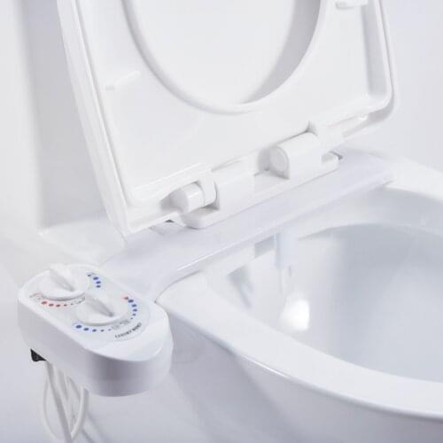 Bidet Fresh Water Non-electric Mechanical Bidet Toilet Seat Attachment Dual Retractable Nozzles Warm Water Available