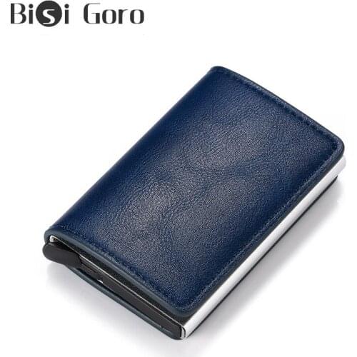 BISI GORO Aluminum Box Credit Card Holder For Men And Women New Slim Mini Wallet Security RFID Holder Pop-Up Clutch Card Case