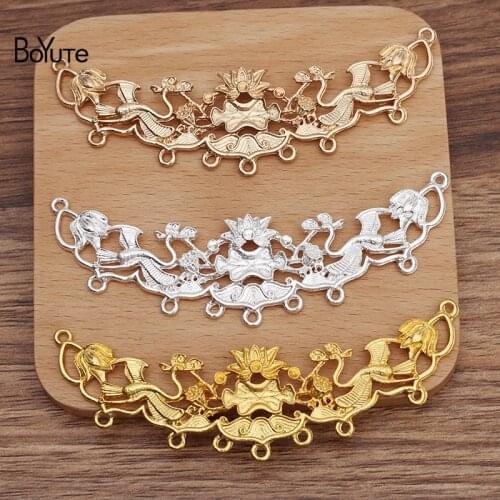 BoYuTe (10 Pieces/Lot) 95*26.5MM Alloy Flower Factory Supply DIY Jewelry Accessories Ancient Palace Headgear Materials