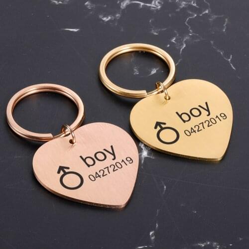 Heart Personalized Keychain Customized Date Keychains Birthday Christmas Gifts for Couple Lovers Son and Daughter Keyrings