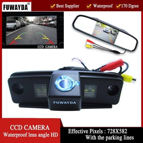 FUWAYDA Color Car Rear View Camera for SUBARU Forester / Outback / Impreza Sedan ,with 4.3 Inch Rear view Mirror Monitor