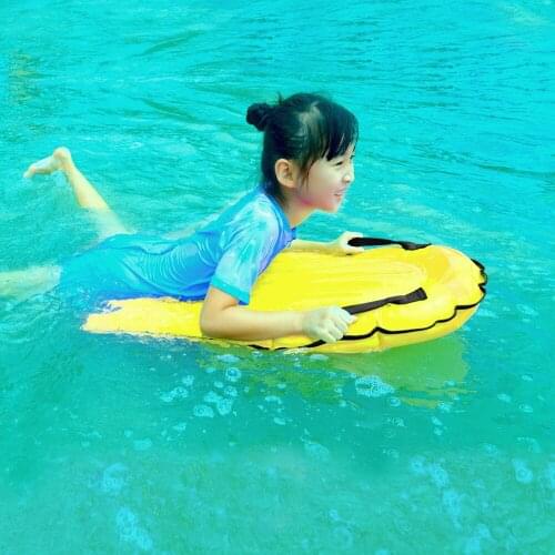 Surfing Body Board with Portable Pump Inflatable Pool Float Beach Surfing Buoy Board Swimming Floating Mat with Handles