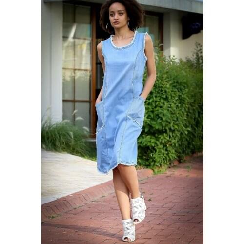 Pocket Detail Tencel Denim Dress