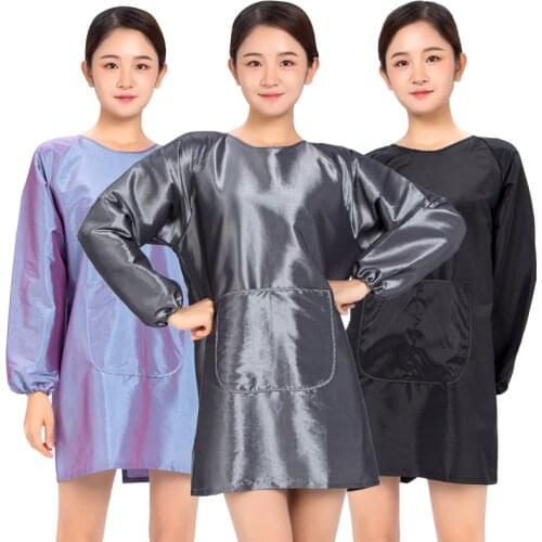 Retro Hairdresser Cape Big Pockets Design Long Sleeves Apron Hairdressing Clothes Hair Cutting Perm Dye Styling Cloth Wraps 1212