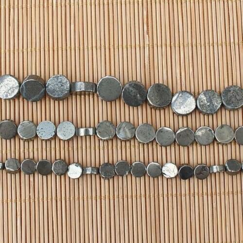 Natural Pyrite Round Coin shape beads 15inch per strands ,For DIY Jewelry Making !We provide mixed wholesale for all items