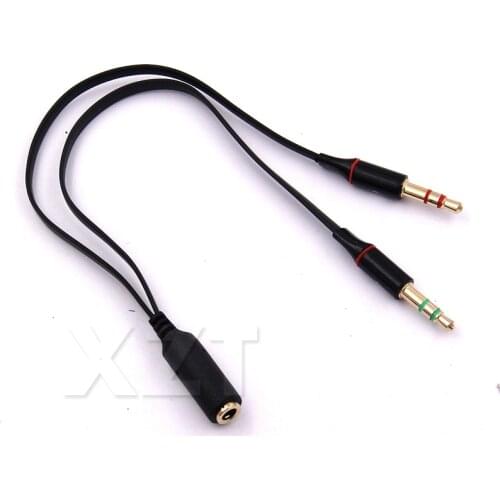 Hot Sale 1pcs Stereo Audio Male to 2 Female 3.5mm Headset Mic Y Splitter Cable Adapter for iPhone for HTC