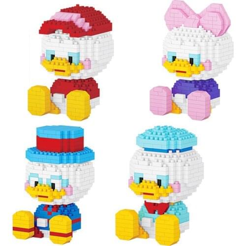 Hot classic cartoon Disneyland Scrooge McDuck Huey Daisy Donald Duck figure model brick mini micro diamond block toys child gift