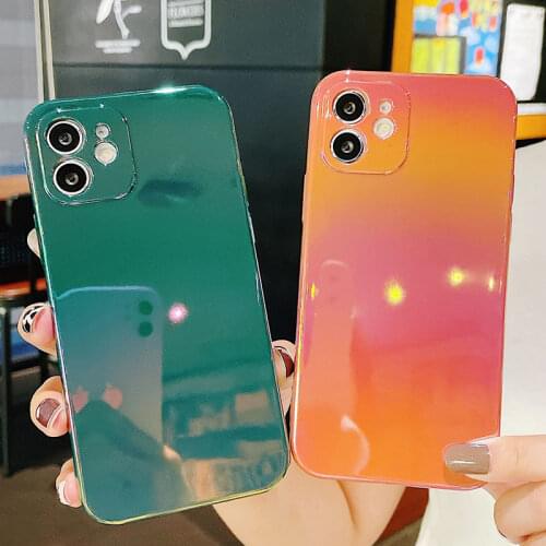 Luxury Gradient Rainbow Camera Protection Soft Silicone Phone Case For iPhone 12 11 Pro Max Xs Max XR X 7 8 Plus Back Cover