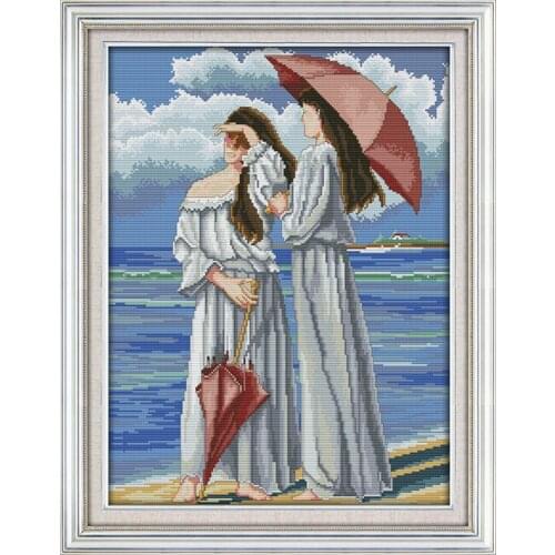 Joy Sunday Character Series Counting Cross Stitch Kit 11&14CT DMC DIY Embroidery Kit Home Decoration Needle and Thread Kit Gift