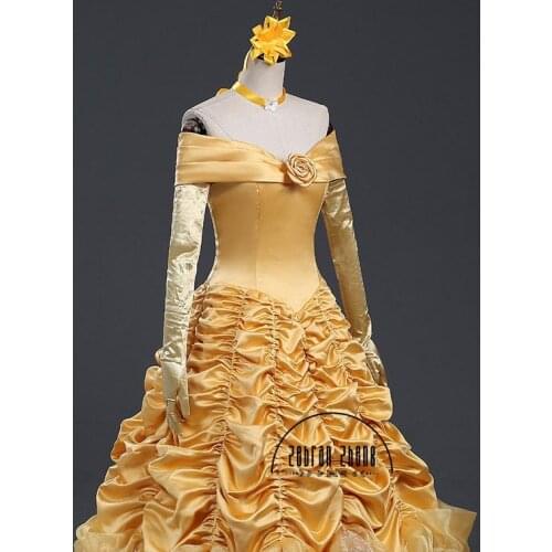 Newest Princess Belle Adult Women Costume Cosplay Costume Fantasia Halloween Cos For Girls Dress
