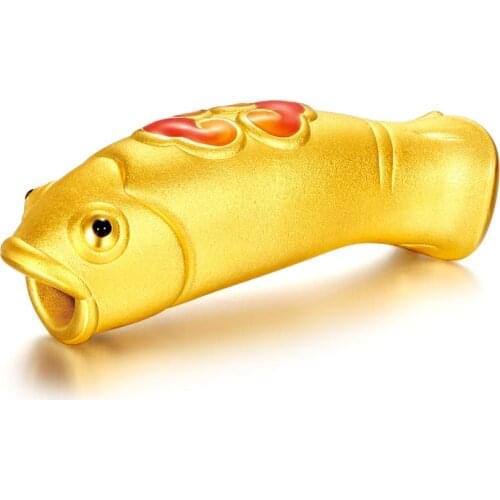 New Pure 24K Yellow Gold Bracelet Women Fish Bracelet