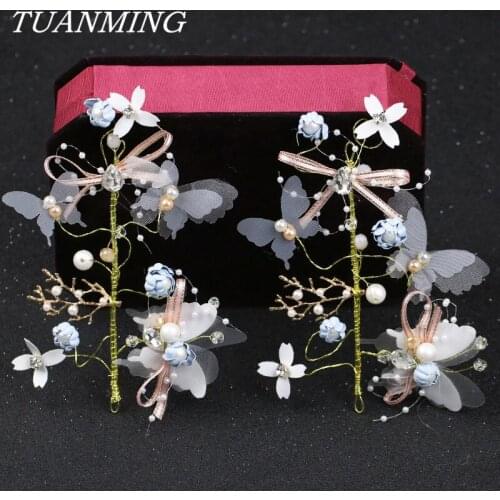 New Design Lace Butterfly Headband Gold Hair Band Women Headdress Bride Headbands Wedding Hair Acessories Princess Tiara
