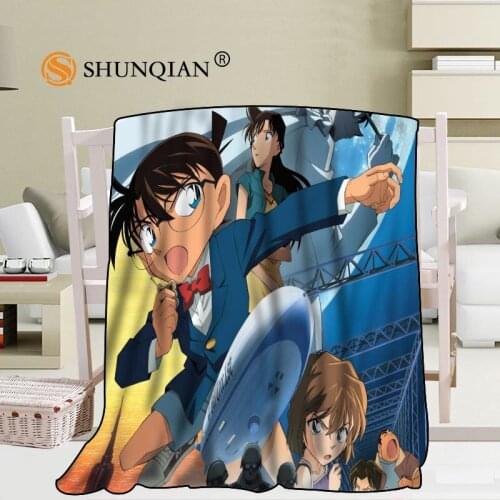 Custom Detective Conan Blanket Blending Fabric 56x80inch 50X60inch 40X50inch Sofa Bed Throw Blanket Kid Adult Warm Blanket