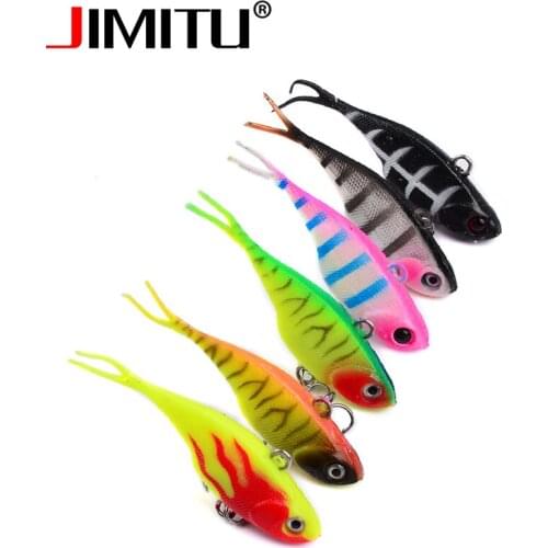 JIMITU Silicone bait lures fishing 68mm 9g wobler lead plating fish soft lure swimbait leurre souple shad mer isca artificial