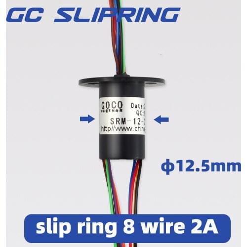 SlipringElectric slip ring 8rings, each ring current 2a, diameter 12.5mm PTZ slip ring stay plate slip ring