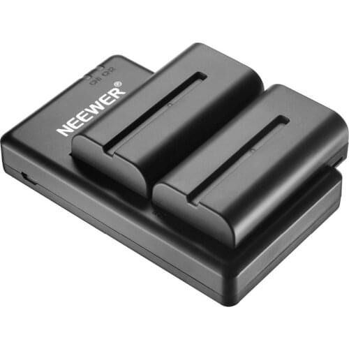 Neewer 2 Pieces 2600mAh Li-ion Replacement Battery for Sony NPF550 Suitable for Sony HandyCams, Field Monitor and More