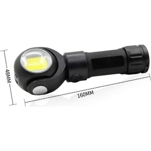 LED Work Light with Magnet Base, COB T6 USB Rechargeable LED Flashlight, 800 Lumen, 7 Light Modes, 360 Rotating, Waterproof