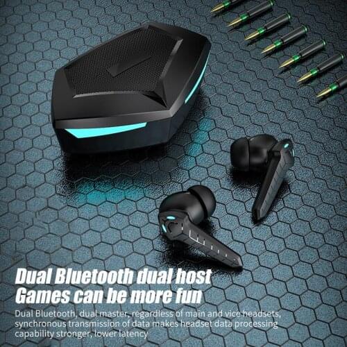 HIFI TWS Bluetooth Wireless Earphones Stereo Sports Waterproof Earbuds LED Backlight Low Latency Music Gaming Headsets with Mic