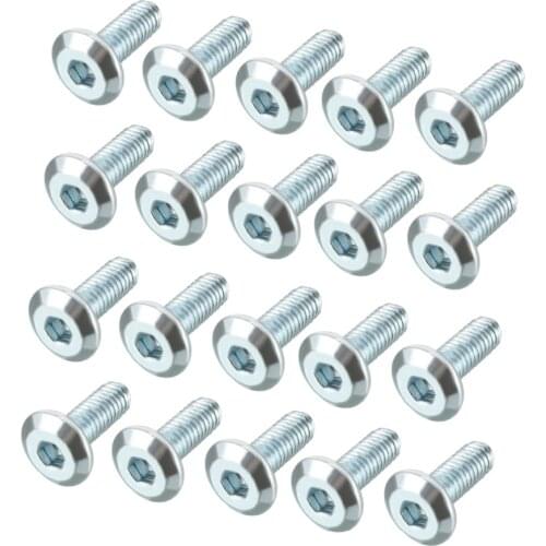 Uxcell New Hot 20pcs M6 Hex Socket Head Machine Screw Bolt Fastener 16mm 20mm 30mm Long Furniture Bolts Carbon Steel Silver Blue