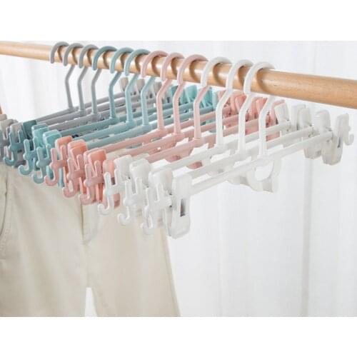 Clothes Racks Closet Pants Trouser Skirt Racks with Clips Plastic Drying Hanger for Home Storage Accessories