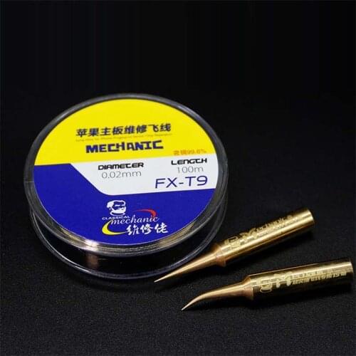 Wonziak 3 in 1 0.02mm 100m Flying wire 936 Welding station Iron Tip Phone Motherboard Repair Fly Line Set Fingerprint Maintain