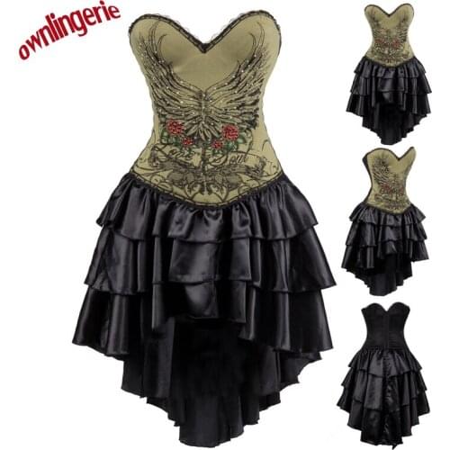 Where to buy waist trainers sexy green Punk dress waist trainers for sale with flower design s-2xl W3494