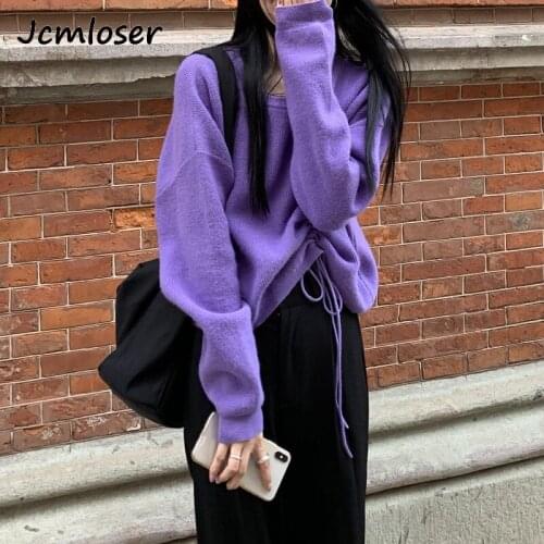 2020 Korean style Autumn Winter Womens Sweater Causal Solid Lazy loose Sweaters For Women Ladies Pullover Jumpers Womens sweat