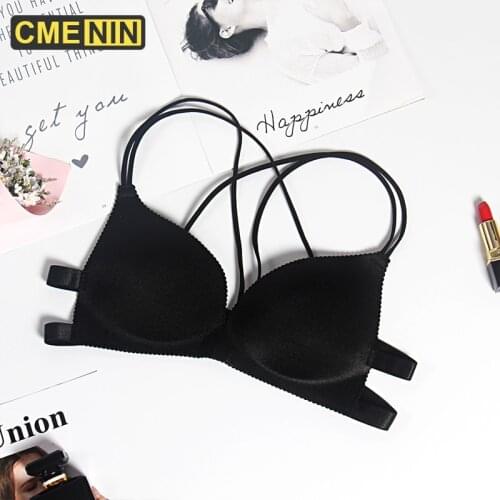 Sexy Lingerie French Style Bralette Seamless Deep V Lace Girl Women Bra Wireless Thin Underwear Soft Bras For Women Girl B0097