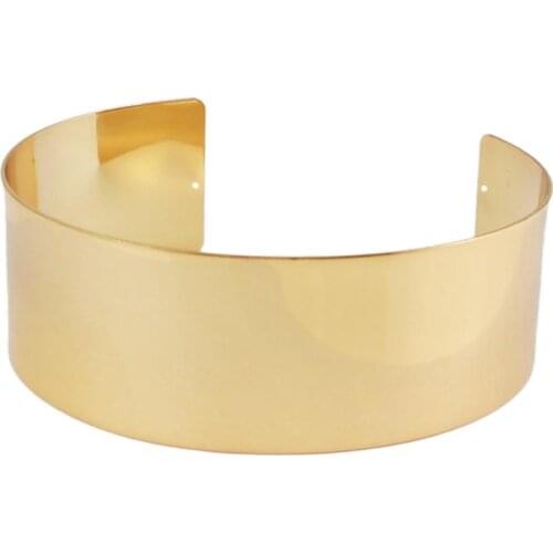 T Show Punk Torque Choker Necklace Fashion Fit Neck Wide Alloy Statement Necklace For Women Shining Collars Wholesale UKEN